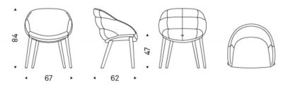 Design armchair dimensions Camillla