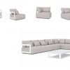 Designer garden furniture set Elisa in white aluminum