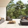 Outdoor garden set in teak wood and high-end fabric ELISA