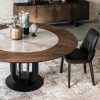 Round designer and wooden table